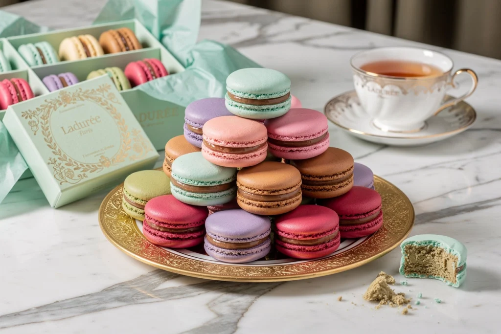 macarons ladurée disposés en pyramide